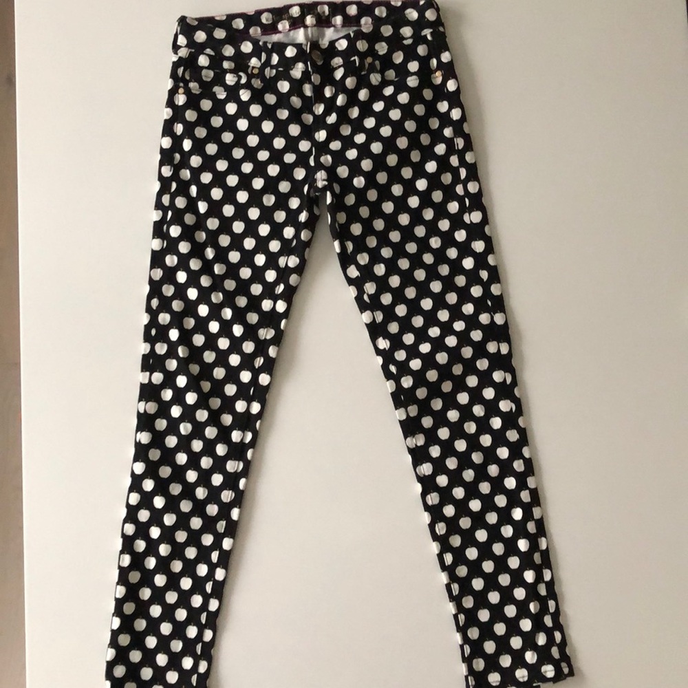 Kate Spade Apple print Skinny Jeans. Size 24
